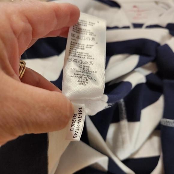 Tommy Bahama Quarter Zip Striped Dress Long Sleeve Moc Neck, sz S - Picture 8 of 9